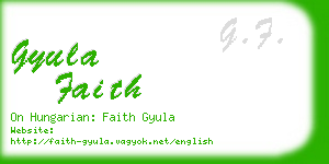 gyula faith business card